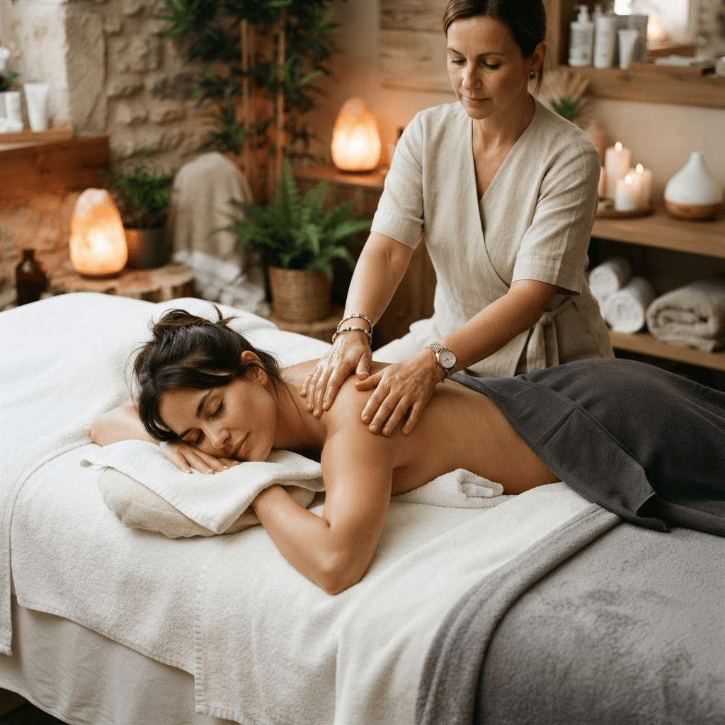 Masaje relajante en un spa